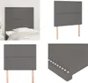 vidaXL Kopfteile 2 Stk. Grau 100x5x78/88 cm Kunstleder - Produktbild-Vorschau 1