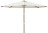 A rectangular patio umbrella with a wooden pole, shown open against a white background. Anteprima dell’immagine prodotto