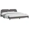 Möbel Bett mit Matratze Grau 200x200 cm Kunstleder - Produktbild-Vorschau 1