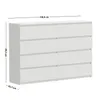 Kommode Weiß 8 Schubladen matt 140x34x100 cm extra groß Produktbild-Vorschau 5