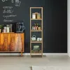 Relaxdays Kúpeľňová polica z orechového dreva, rozmery 146 Náhľad obrázku produktu 2
