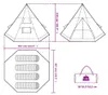 vidaXL Tipi-Campingzelt 4 Personen Orange Wasserdicht Produktbild-Vorschau 8