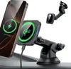 A smartphone is magnetically attached to a wireless charger mounted on a car dashboard. Anteprima dell’immagine prodotto