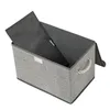 3 faltbare graue Stoffboxen mit Deckel und Griff Produktbild-Vorschau 5