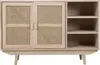 SalesFever Sideboard mit Rattan Front | 2 Türen, 3 offene Produktbild-Vorschau 3