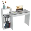 HAGO24 Schreibtisch Regal Kombination 110x72x40cm weiß grau Produktbild-Vorschau 2