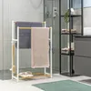 eluno Porte-serviettes sur pied en métal blanc mat avec Voir les images du produit 2