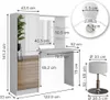 Toaletní stolek Vicco  Bílá 123 cm s LED osvětlením a Náhled obrázku produktu 3