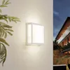 Zewnętrzna lampa ścienna Lindby Sivana, biała, aluminium, Podgląd zdjęcia produktu 3