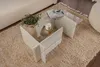 Skye Decor, Vetrino - Legno bianco, tavolino, 100 % vetro Anteprima dell’immagine prodotto 3
