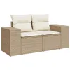7-tlg. Garten-Sofagarnitur mit Kissen Beige Poly Rattan Produktbild-Vorschau 3