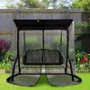 Schwarz, Moskitonetz für XL 3-Sitzer Gartenschaukel – Produktbild-Vorschau 2