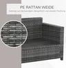 Outsunny Poly-Rattan Sofa mit Kissen 3-Sitzer Garten Produktbild-Vorschau 6