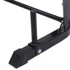 A close-up view of the base of a black metal fitness stand, showing a rubber foot and a bolt. Produktbild-Vorschau