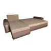 A sectional sofa with a chaise lounge and a pull-out bed feature, shown in a neutral brown and beige color scheme. Náhľad obrázku produktu