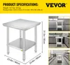 VEVOR Table de travail en acier inoxydable 60 cm x 60 cm Voir les images du produit 7