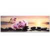 Leinwandbild Rosa Orchidee und Zen-Steine 150x50 Feeby Rosa Produktbild-Vorschau 3