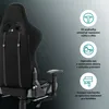Close-up of the back and side of a gaming chair, with feature callouts. Náhled obrázku produktu