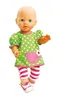 Puppen- Bluse+Legging bunt, 28-33cm Produktbild-Vorschau 2
