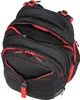 A black and red backpack shown from a top-down perspective. Produktbild-Vorschau
