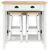 vidaXL Juego de 3 piezas para bar, color blanco, madera Vista previa de la imagen del producto 4