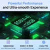 A futuristic, abstract representation of a computer chip with glowing green circuits and text highlighting performance specifications. Produktbild-Vorschau