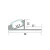 T77 LED Alu Fliesenprofil 10mm silber 20° 2m opal Produktbild-Vorschau 3