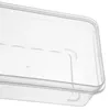 A close-up view of the corner of a clear plastic food storage container. Produktbild-Vorschau