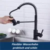 Rubinetto da cucina ad alta pressione nero Getto estraibile Anteprima dell’immagine prodotto 2