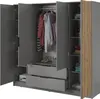 Kleiderschrank NELLY 4D - mit Lamellen, Schrank (GRAU/ Produktbild-Vorschau 1
