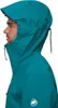 Seitliches Profil eines Mannes mit Kapuze einer türkisfarbenen Mammut Haldigrat HS Hooded Jacket Voir les images du produit