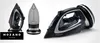 A collage of three images showing a cordless steam iron from different angles, including its soleplate and a close-up of its handle. The brand logo is visible. Produktbild-Vorschau