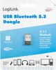 The image shows the retail packaging for a LogiLink USB Bluetooth 5.3 Dongle. Voir les images du produit