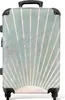 NoBoringSuitcases.com® Großer Koffer - Grün - Sonne - Gold Produktbild-Vorschau 1