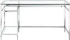 Schreibtisch mit 2 Ablagen - gehärtetes Glas und Stahl - Produktbild-Vorschau 6