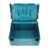 An open teal plastic storage case with a white background. Produktbild-Vorschau
