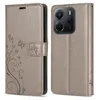A flip-style phone case with a floral design is shown, with the phone inside on the right. Produktbild-Vorschau