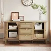 okwish Sideboard in Holzoptik mit Schiebetüren, Produktbild-Vorschau 1