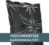 A close-up of a cushion with a floral pattern and text overlays. Produktbild-Vorschau