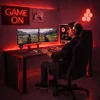 Homidea Vortex, bureau de jeu de 150 cm, noir/rouge – Voir les images du produit 4