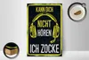 Holzschild Spruch 12x18 cm Kann nicht hören zocke Schild Produktbild-Vorschau 3