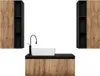 A bathroom vanity set with two wall cabinets, a sink, and a faucet, presented against a white background. Produktbild-Vorschau
