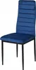 A blue velvet dining chair with black legs, shown against a white background. Produktbild-Vorschau