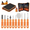 Kürbis-Schnitzset, 10-teilig, orange-schwarz, Etui 22x15 cm Náhľad obrázku produktu