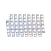 A coiled LED strip light with multiple lights illuminated in varying shades of white and yellow. Produktbild-Vorschau