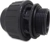 A close-up studio shot of a gray PVC union fitting with a threaded end and an O-ring. Produktbild-Vorschau