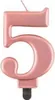 Świeczka cyferka 5, metalik Rose Gold, 8 cm Podgląd zdjęcia produktu 2