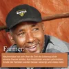 A man wearing a cap with a logo, smiling, with text overlay describing improvements in farmers' quality of life. Produktbild-Vorschau