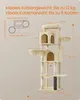 A diagram and illustration of a multi-level cat tree with dimensions and specifications. Produktbild-Vorschau