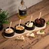 Dipschalen Set schwarz 4 Schalen mit Bambus Tablett 38 cm Produktbild-Vorschau 8